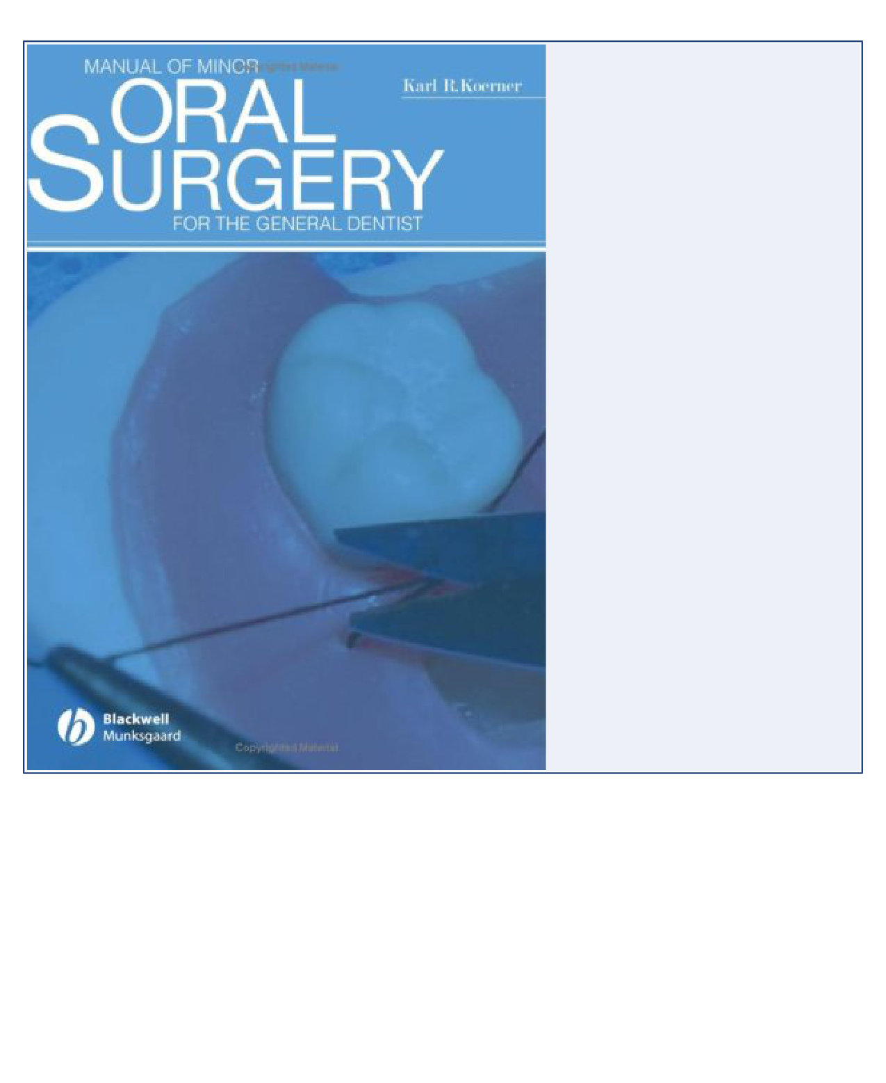 Manual of Minor Oral Surgery for the General Dentist cover
