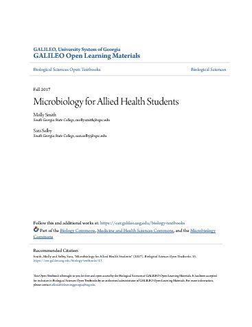 Microbiology for Allied Health Students cover